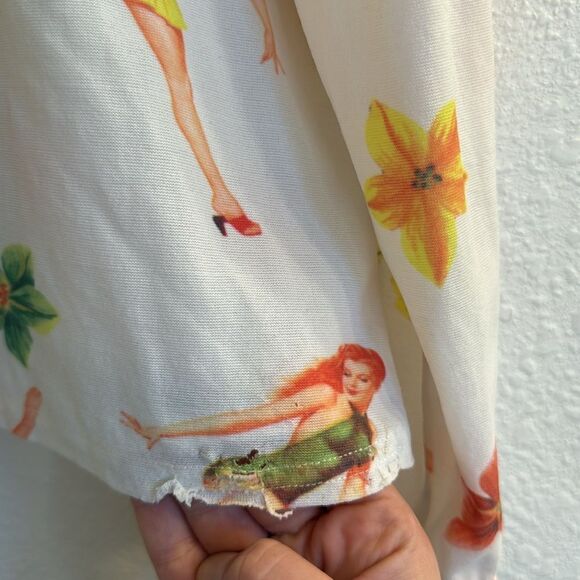 Y2k vintage Bebe pinup guitar print button down shirt - Picture 8 of 15